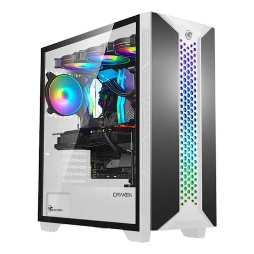 GABINETE GAMER DRAXEN THALATHA BRANCO ALUMINIO ARGB(DCA-SM-THALA5/WK)