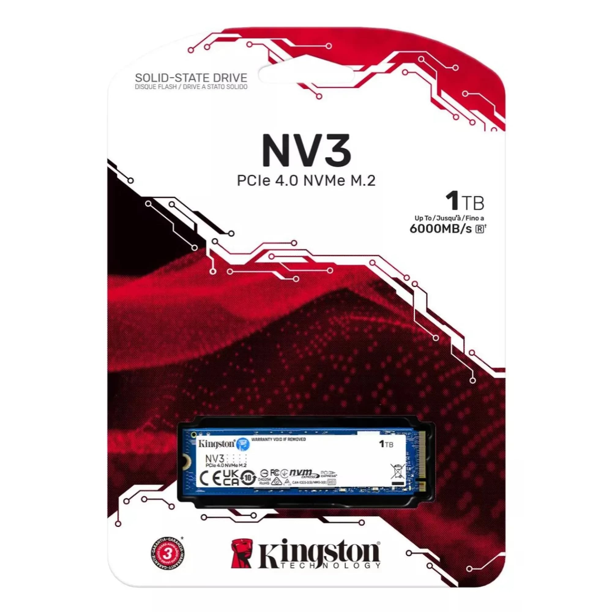 SSD M.2 NVME 1 TERA KINGSTON NV3 LEITURA: 6000MB/S E GRAVAÇÃO: 5000MB/S