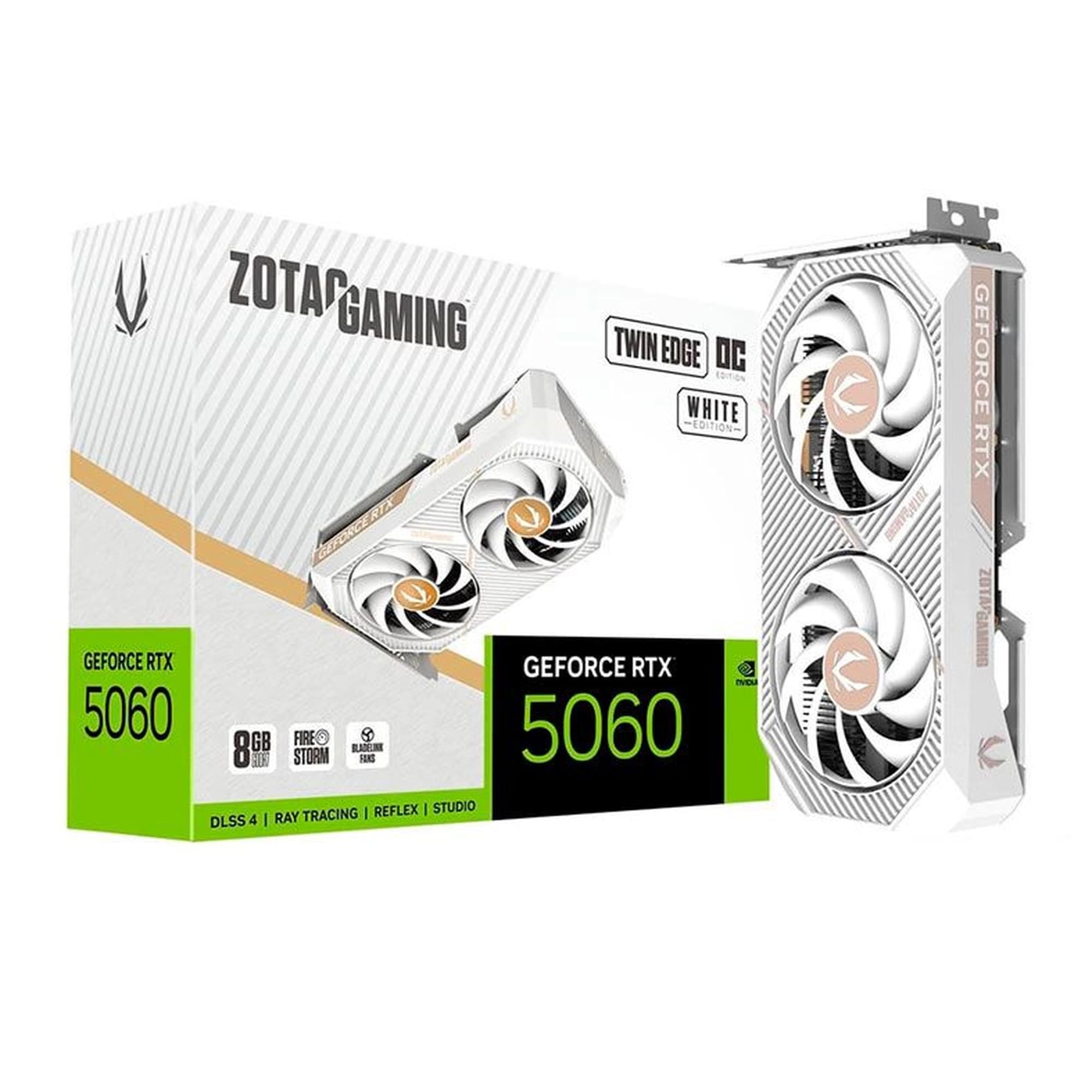 PLACA DE VIDEO GEFORCE RTX 5060 8GB ZOTAC TWIN EDGE OC WHITE 128BITS GDDR7