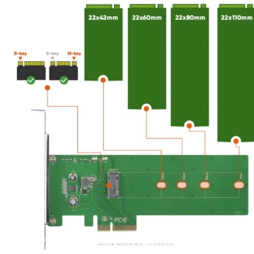 PLACA PCI-E PARA SSD M.2 COM NVME - PCI-E X4 - PM2-PCIE