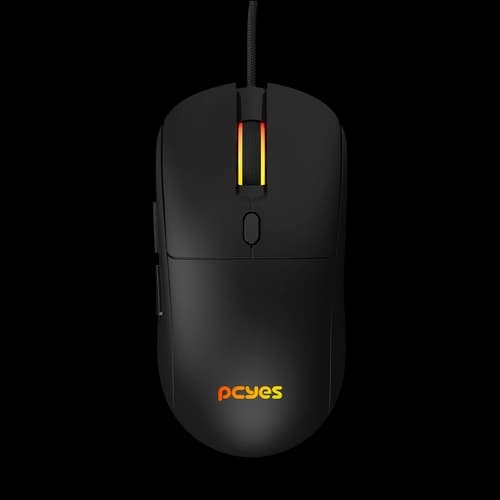 MOUSE GAMER PCYES BASARAN BLACK VULCAN 12400DPI - RGB - 6 BOTOES PMGBRBV