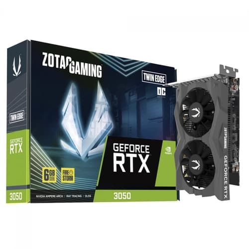 PLACA DE VIDEO GEFORCE RTX 3050 6GB ZOTAC TWIN EDGE GDDR6 DUAL FAN GDDR6, DLSS, RAY TRACING